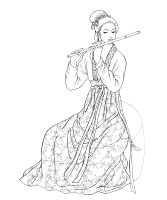 A coloring page of chinese clothing